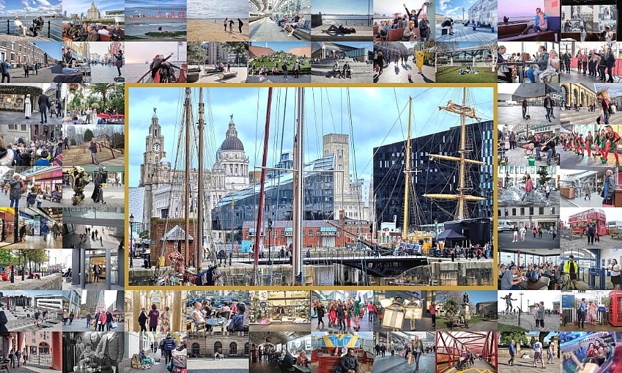 A montage of photos of Liverpool.