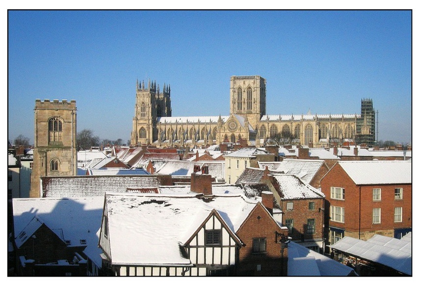 York Minster with snow
