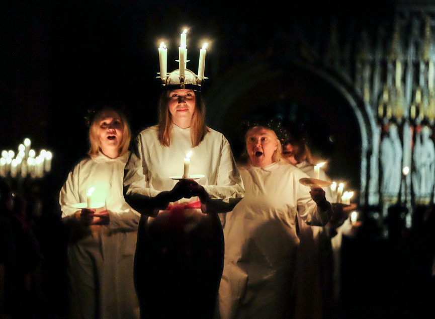 Swedish choir in procession